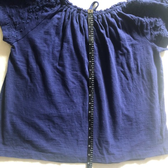 Harper blue embroidered top size s - Picture 8 of 8